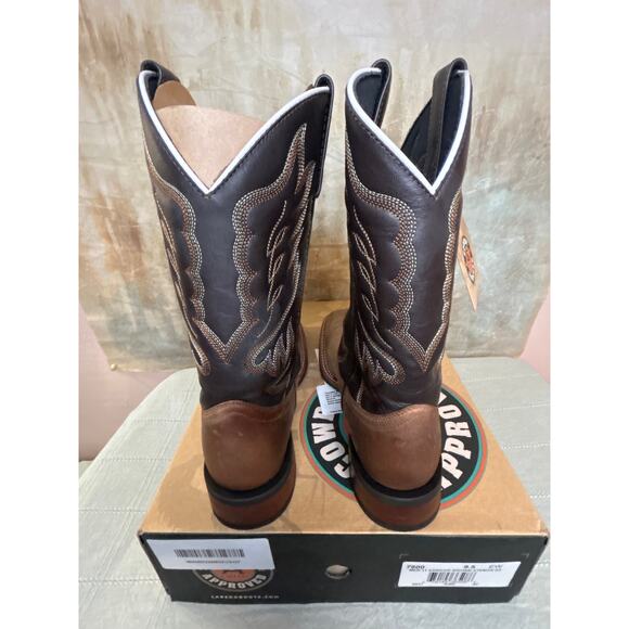 Laredo Montana 7800 Men\'s Western Cowboy Boot Sand Chocolate Leather 9.5 EW Wide main image 8